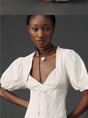 Maeve Puff Sleeve Corset Midi Dress